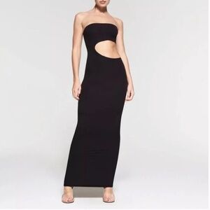 Skims Fits Everybody Cut Out Long Dress Strapless Maxi Onyx 3x